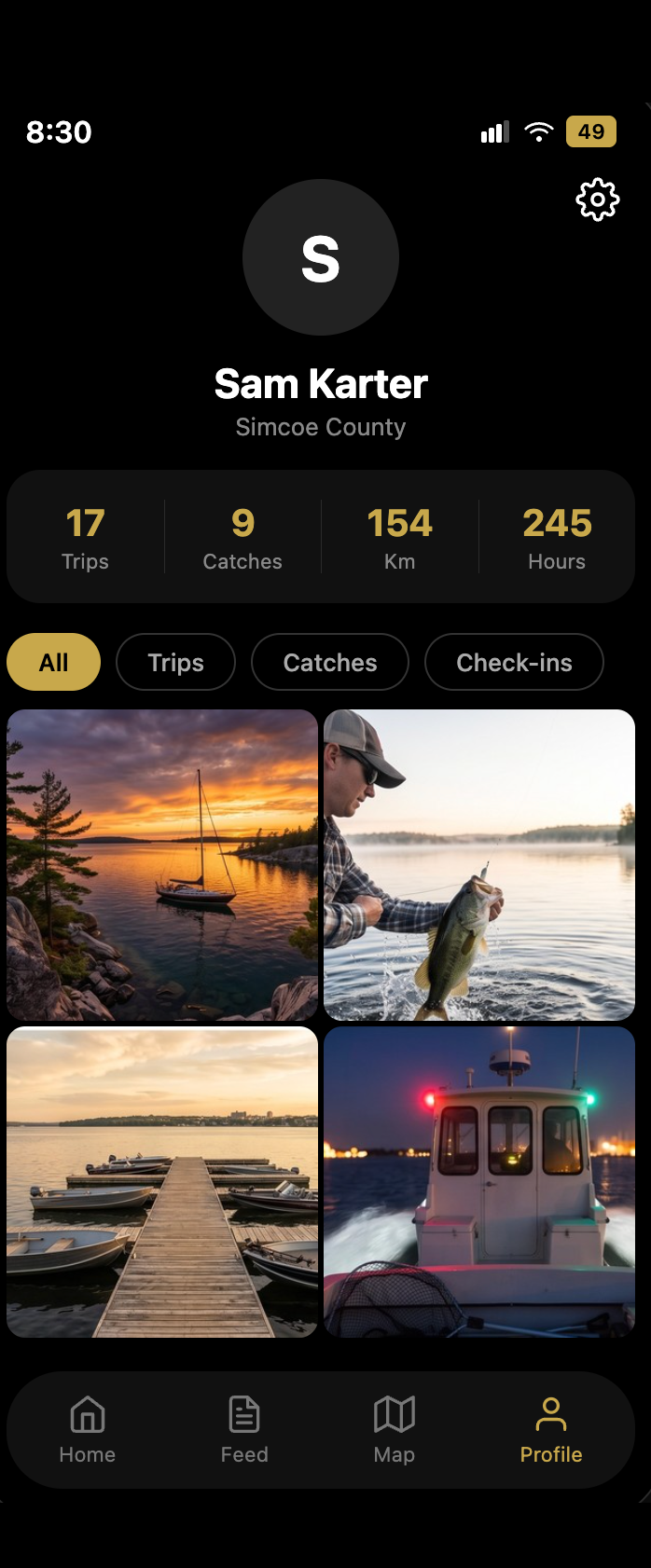 Narrows profile and logbook